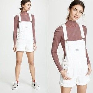 Levi’s Vintage Clean Sweep Shortalls Overalls White S M NWT